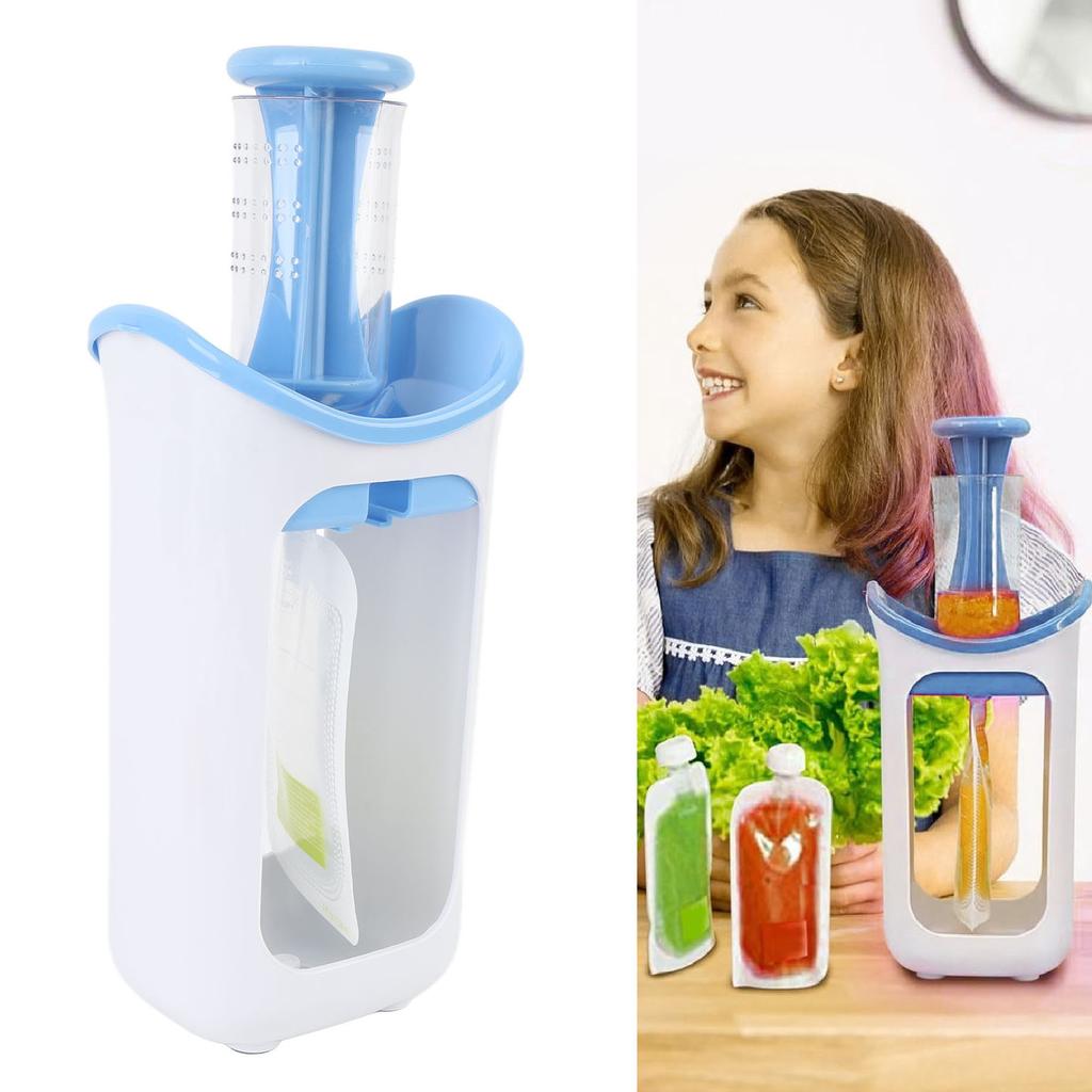 Squeeze Station for Homemade Toddler Food Pouch Filling Station for Puree Food Portable Puree Squeezer Tool with Subpackage Bags