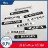 TREEA1 Hot 2025 3D Metal Badge Stickers Decal Accessories For Mercedes Benz AMG Brabus Maybach W206 W204 W205 W212 W213 W221 W222 W223