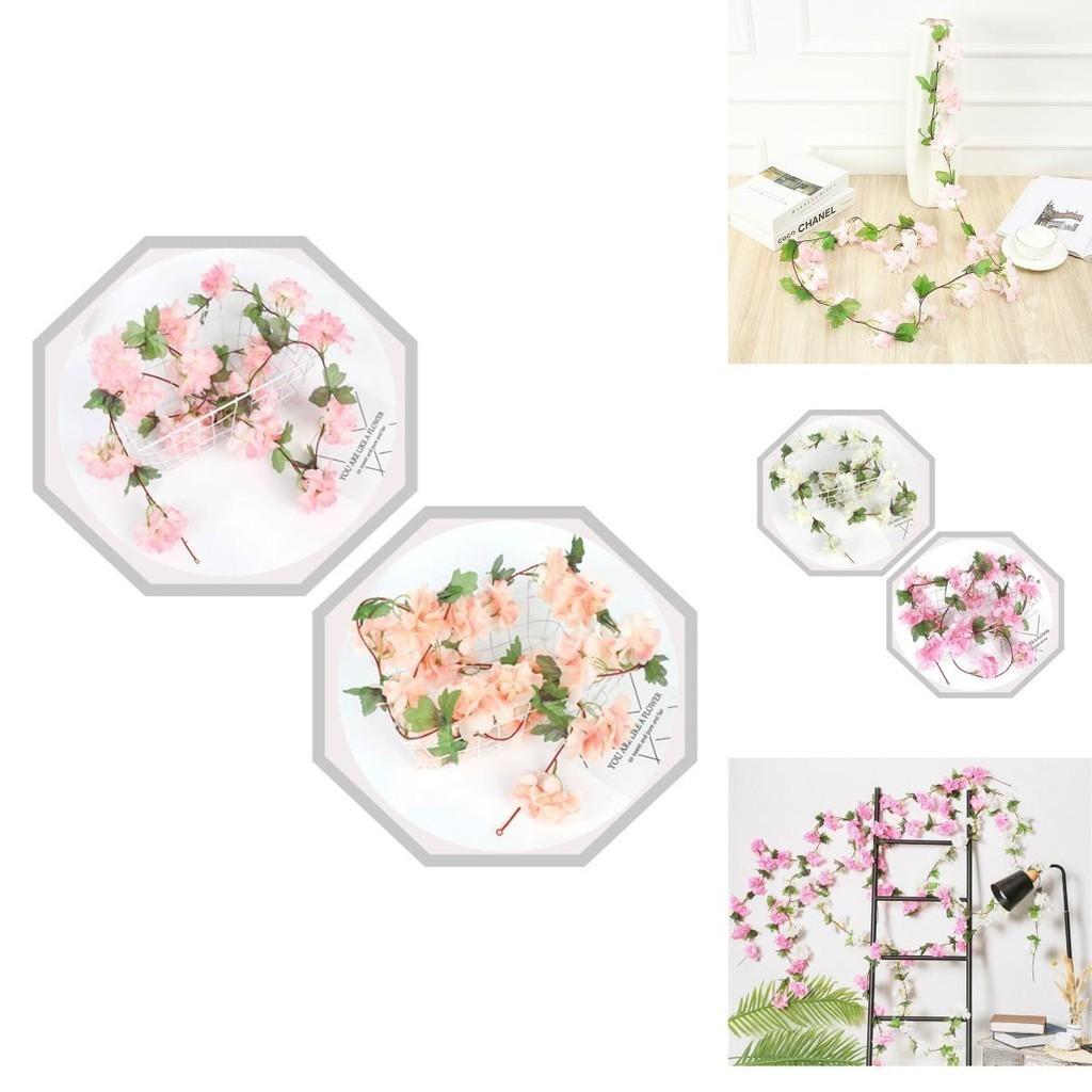 Elegant Artificial Cherry Blossom Garland Ivy Vine For Home Decor And Festivities