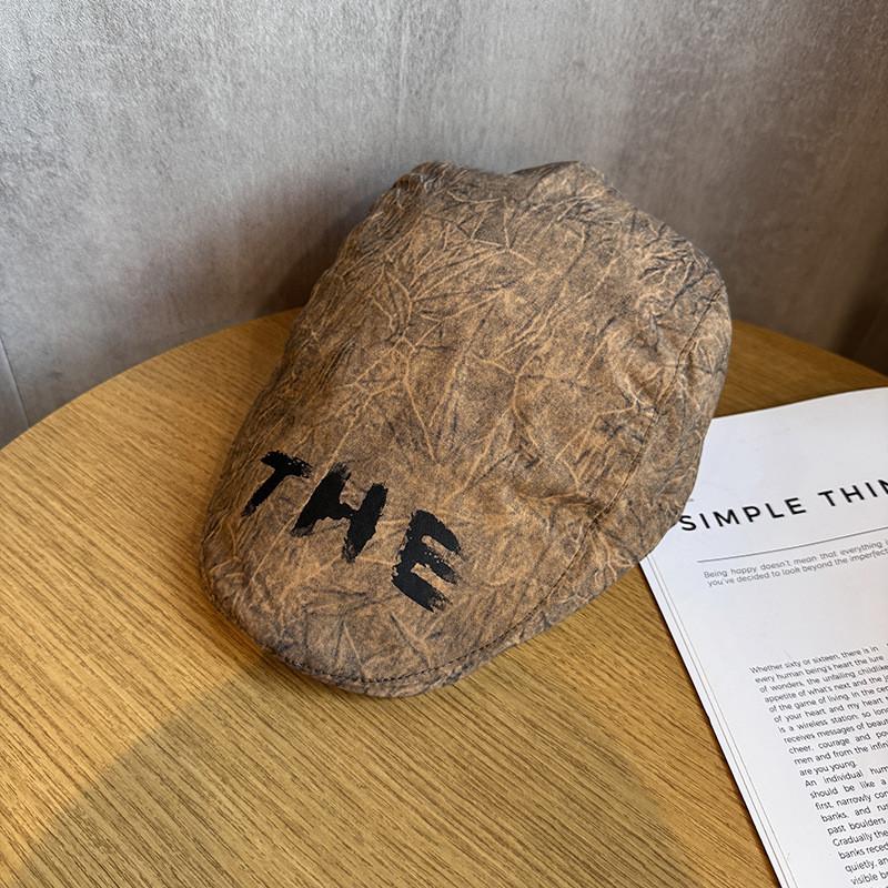 

Vintage Graffiti Letter Embroidered Cap With Sun Protection For Summer Casual Wear