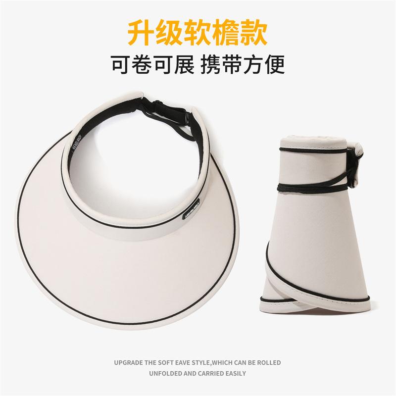 Summer Hat Women Uv Big Brim Sunscreen Hat Face Cover Candy Empty Top Hat Cycling Sports Wide Edge Sun Hat