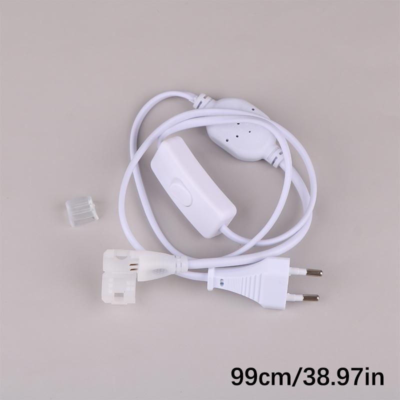 Eu Plug For 220V Cob Led Strip Power Supply Plug Fast Connector With Button Switch Cable For Ip67 10Mm Cob Strip