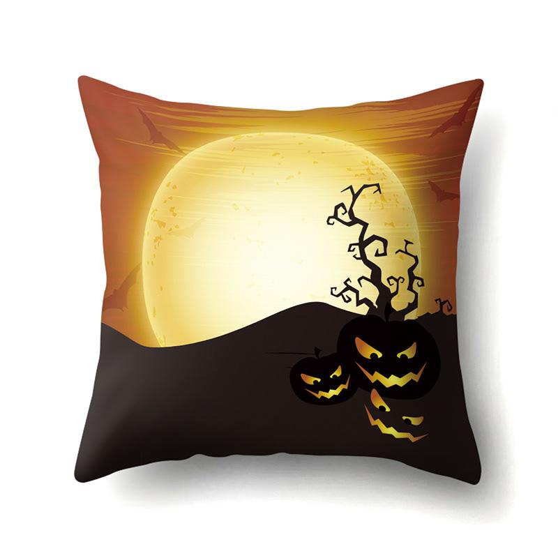 Halloween Pillowcase Car Waist Pillow Pumpkin Sofa Cushion Cover Office Home Living Room Pillowcase