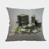 Nuovi Cuscini Decorativi per Divano a Forma di Dollaro Americano Quadrati 18 Pollici Lino Cotone Stampa di Denaro Copricuscino per Sedia da Ufficio Decorazione per la Casa