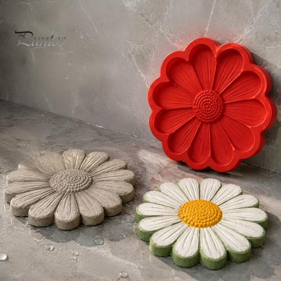 DIY-Kits für Anfänger Trittstein Silikonform für Garten Terrasse Weg Pfad Dekoration, Wiederverwendbare Dekorations-Gießform, Ahornblatt/Kürbis/Pfote/Gänseblümchen/Herz