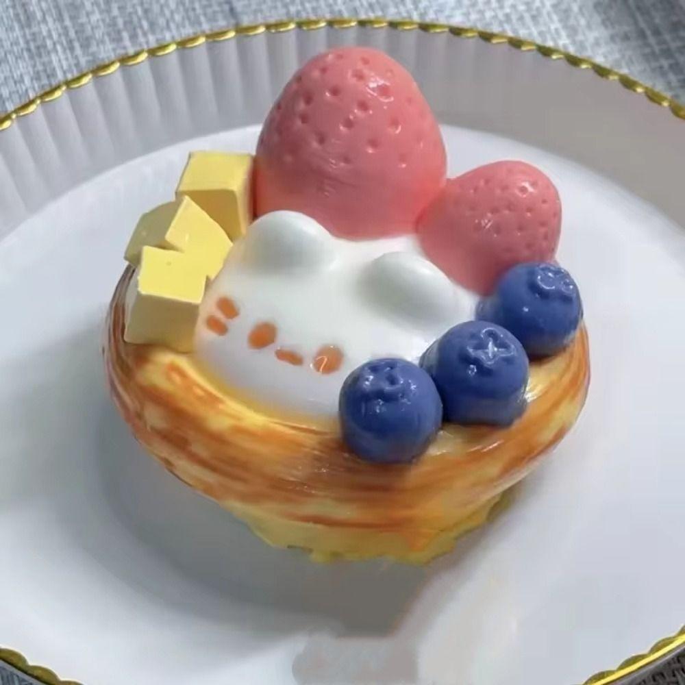 Cartoon Sensory Fidget Ball Fingertip Slow Rebound Toy Kids Adults Egg Tart Squishy For Students