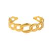 Fashion chain shape gold-plated stainless steel bracelet, waterproof, rust-free heavy metal women's jewelry, couple bracelets