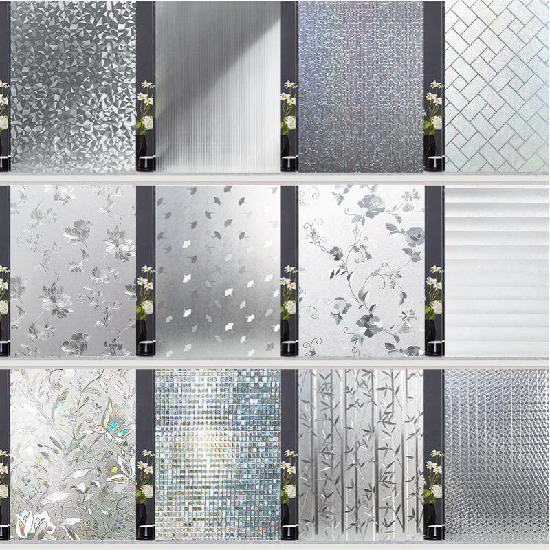 Frosted Glass Stickers: Light-Transmitting & Opaque Electrostatic Film for Bathroom Privacy.