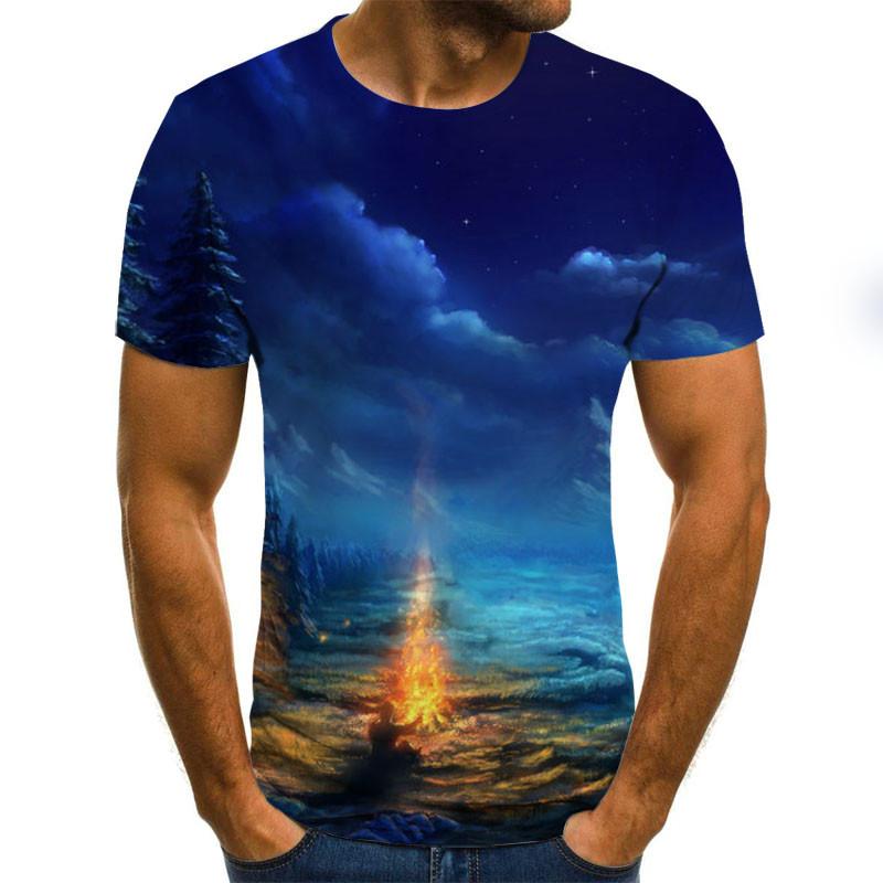 2021 New Starry Sky 3D Printed t shirt Men Summer Casual Man's T-shirt Tops Tees Funny tshirt Streetwear Male size XXS-6XL
