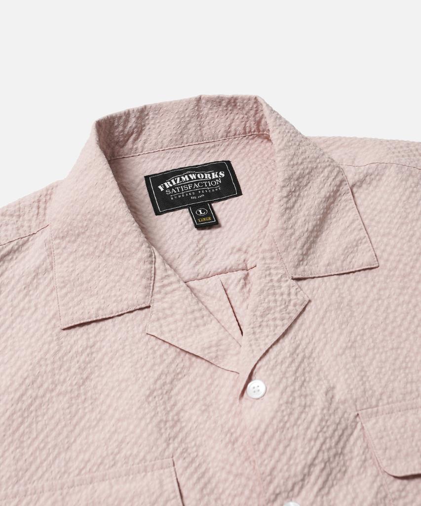 FRIZMWORKS Open Collar Solid Seersucker Shirt _ Light Pink