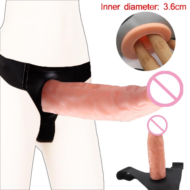Strap On Hollow Dildo Panties Lesbian Anal Cock Ultra Elastic G-Spot Erection Assist Harness Penis ED Aid Dick Sex Toy for Man