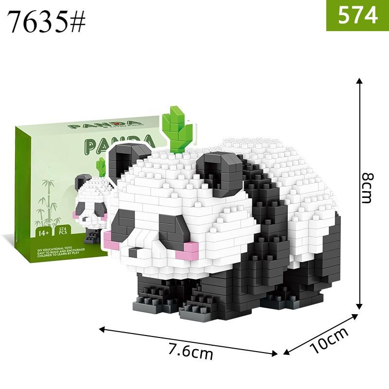 Cute Animal Panda Series Building Block Figure Cute Micro Model DIY Diamond Bricks Birthday Toys for Children Boys Girls Gifts