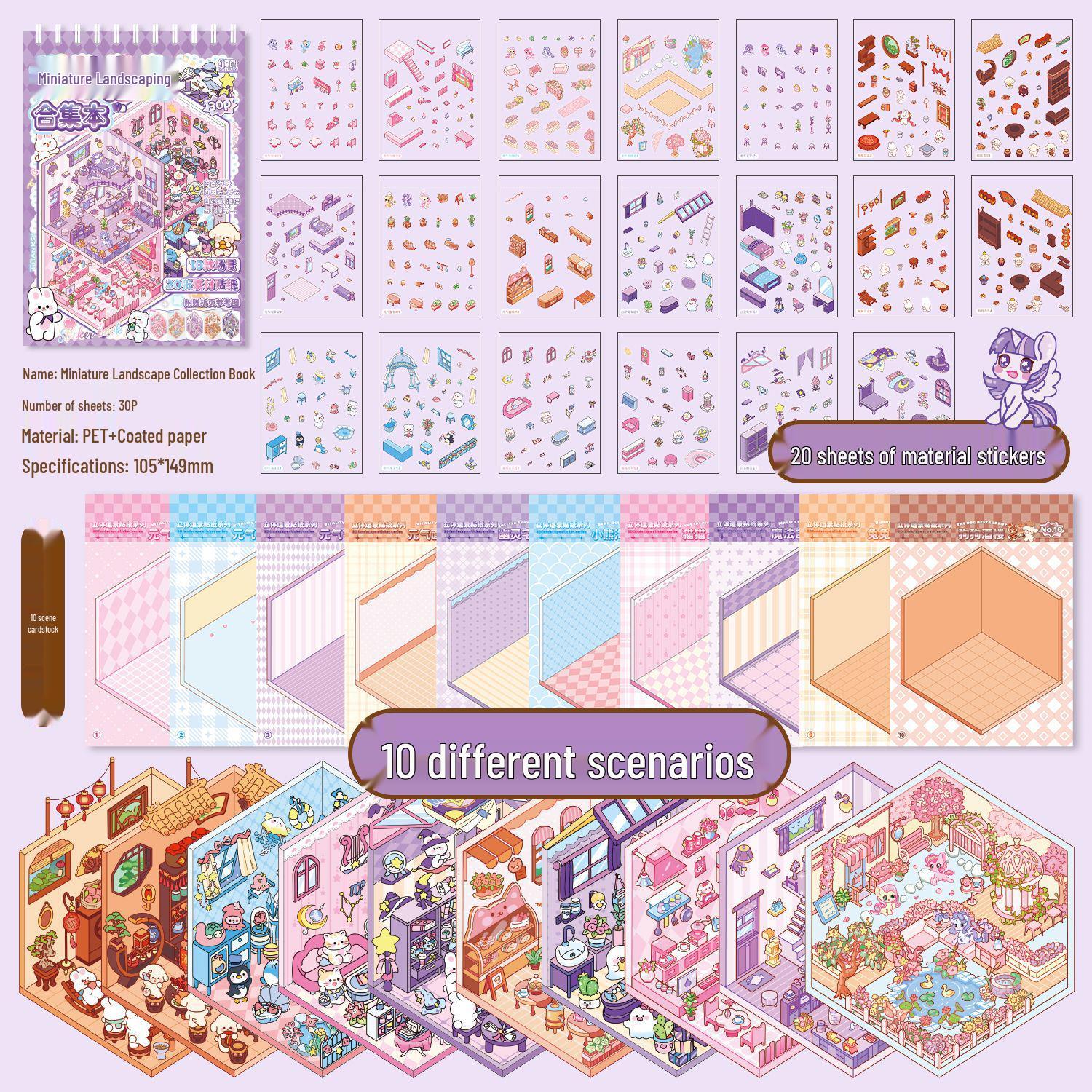 

3D Пейзажные Миниатюрные Наклейки - DIY Пазл и Игрушка для Снятия Стресса