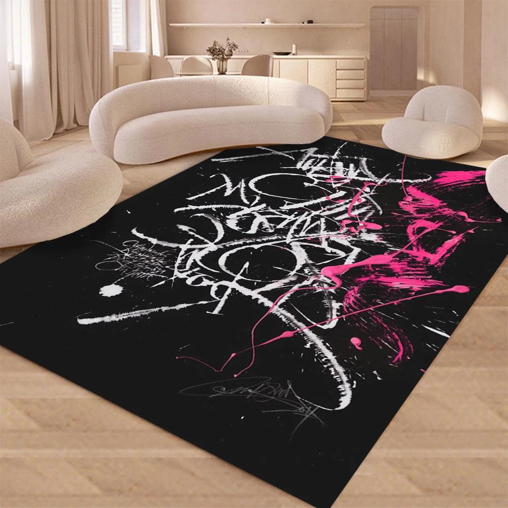 Neon Light Painting Carpet Rug for Home Living Room Bedroom Sofa Doormat Decor,kids Game Area Rug Floor Mat Gift