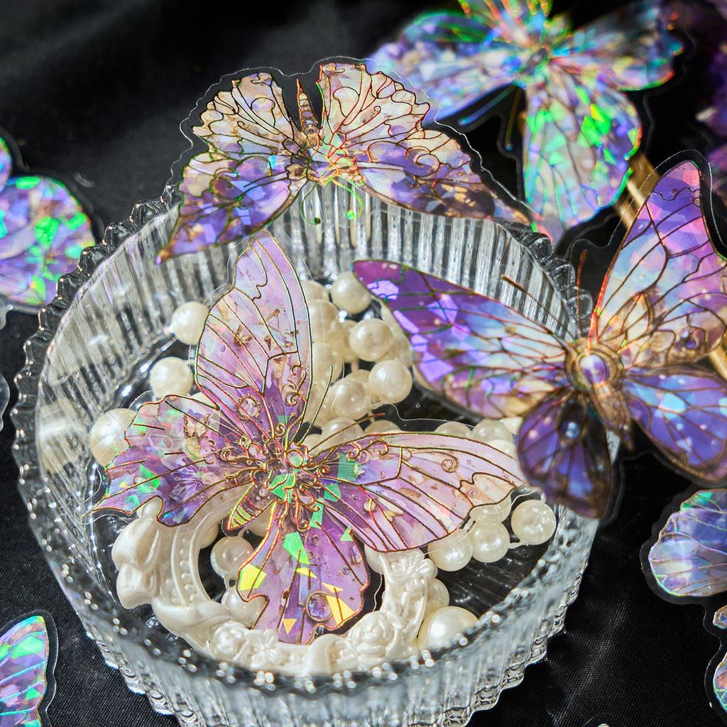 Zaomao 3D Gold Foil Sticker Pack: Butterfly and Flowers Series Decorative Stickers for Journals