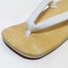 Edoten Geta Sandals, Made In Japan, Yellow Tatami Fabric, Non-Slip Candy Soles, White Straps, Size 3L (XXL)