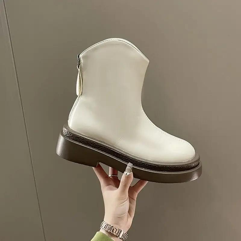 

Модные женские полусапоги на среднем каблуке, горячая новинка в тренде 2024, демисезонные, рабочие, водонепроницаемые, зимние, новинка, из искусственной кожи, сапоги-чулки до колена, женские 40