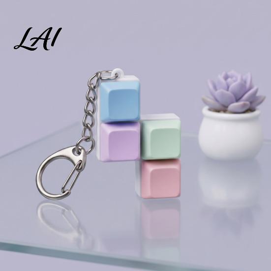 Office Stress Relief Colorful Keyboard Fidget Toys Mechanical Button Clicker Keychain Toy Creative Decompress for Adults Work Anxiety