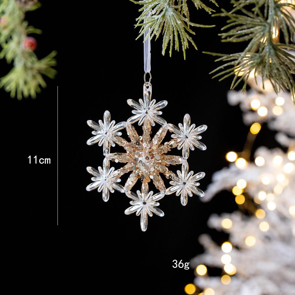 Christmas decorations sequined acrylic transparent pendant snowflake bell pendant Christmas tree pendant