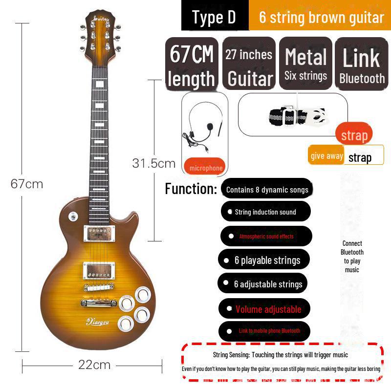 Children's Electric Guitar Toy: 6-String Beginner Bass for Boys and Girls
