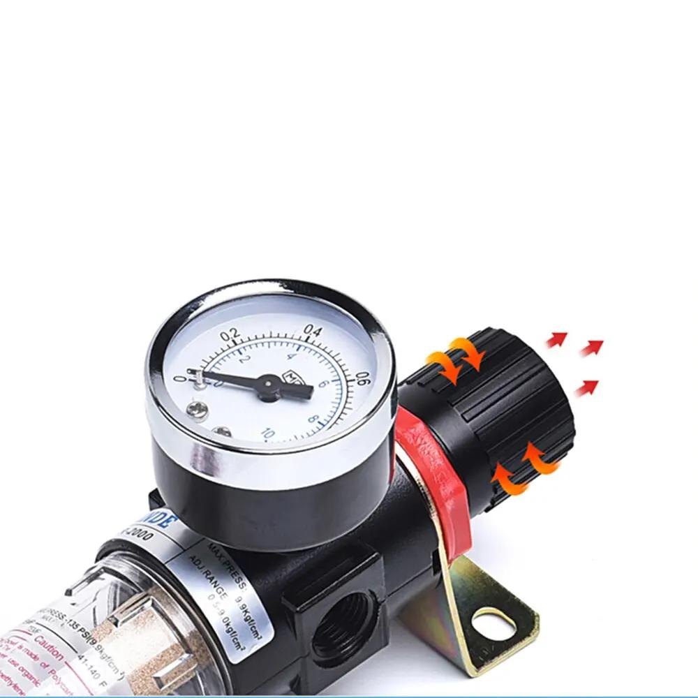New AFR-2000 Pneumatic Filter Air Treatment Unit Pressure Regulator Compressor Reducing Valve Oil Water Separation AFR2000 Gauge