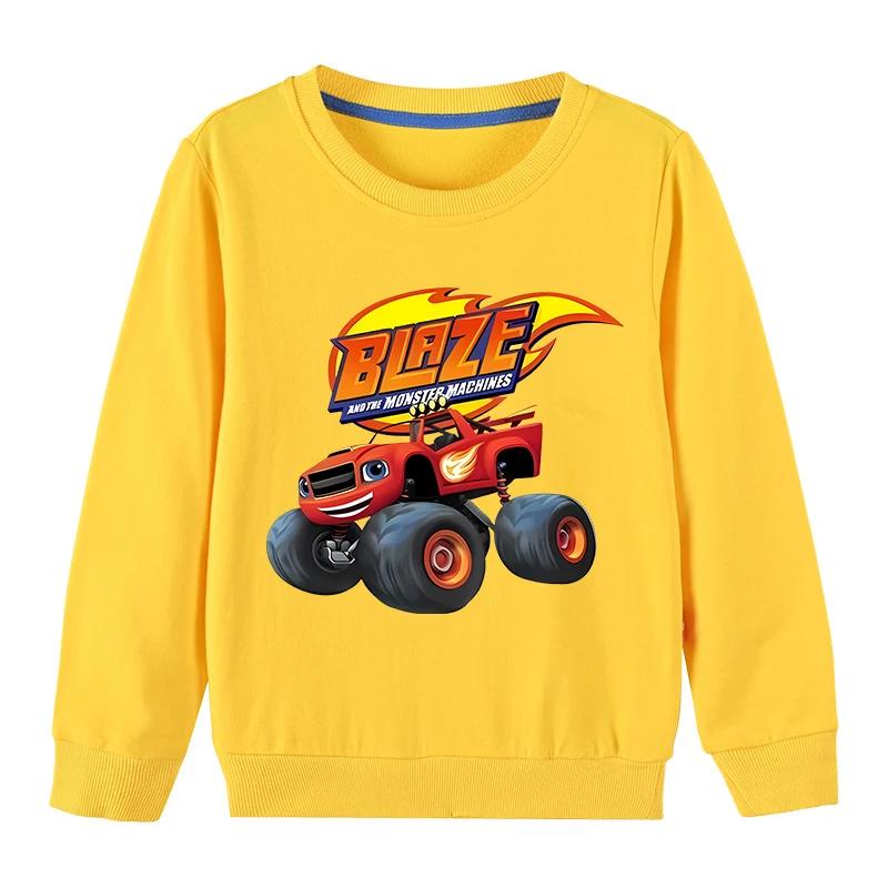 Spring and  Autumn Kids Blaze And The Monster Machines Cartoon Funny Sweatshirts Children's Hoodies Baby Pullover Tops Girls Boys Clothes