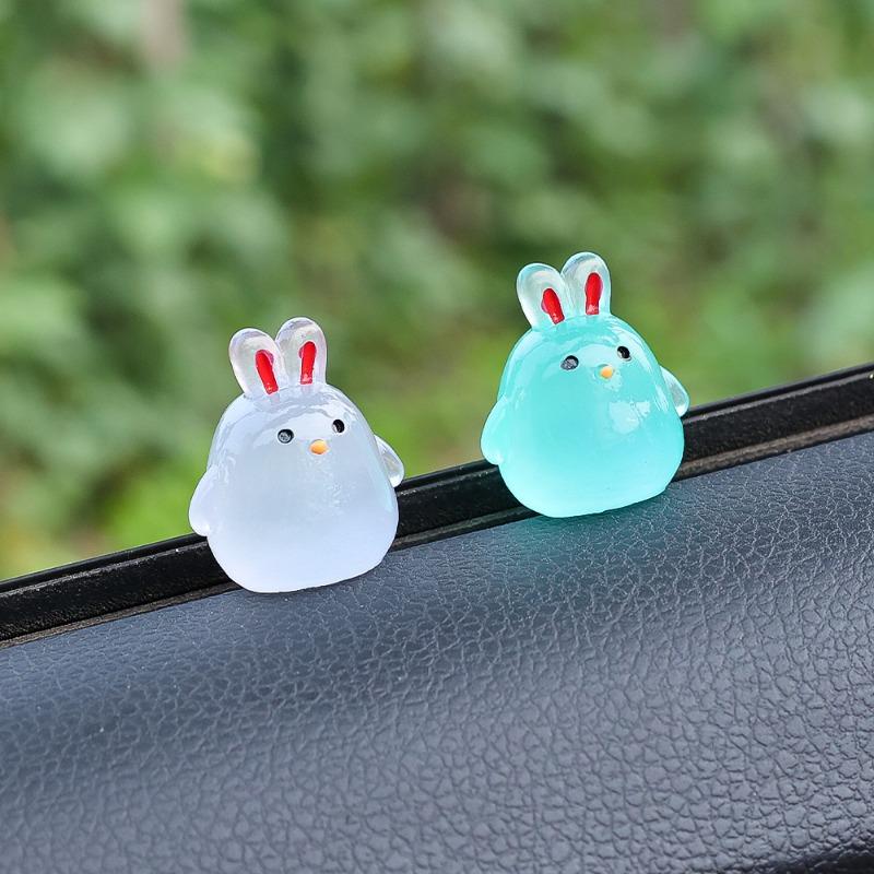 Świecące króliczki do samochodu Uniwersalne akcesoria dekoracyjne DIY na konsolę środkową, parapet okna Biurko Nocny wisiorek