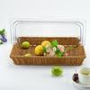 Imitation Rattan Woven Bread Basket Fruit Multifunctional Snack Storage Rectangle Serving