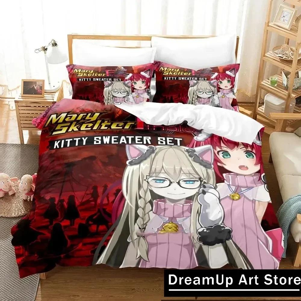 3D Print Fashion Anime Mary Skelter Finale Bedding Set Boys Girls Twin Queen Full Size Duvet Cover Pillowcase Bed Adult Bedroom