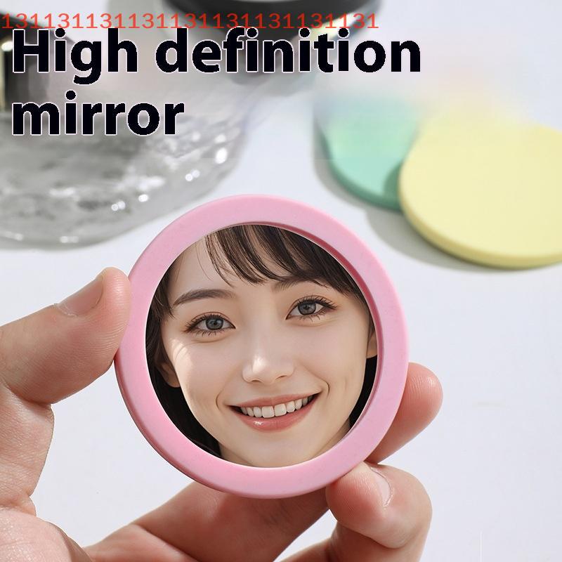 Purse Pocket, Compact Cosmetic Beauty Tool Mini Round Silicone Makeup Mirror, Portable for Handbag