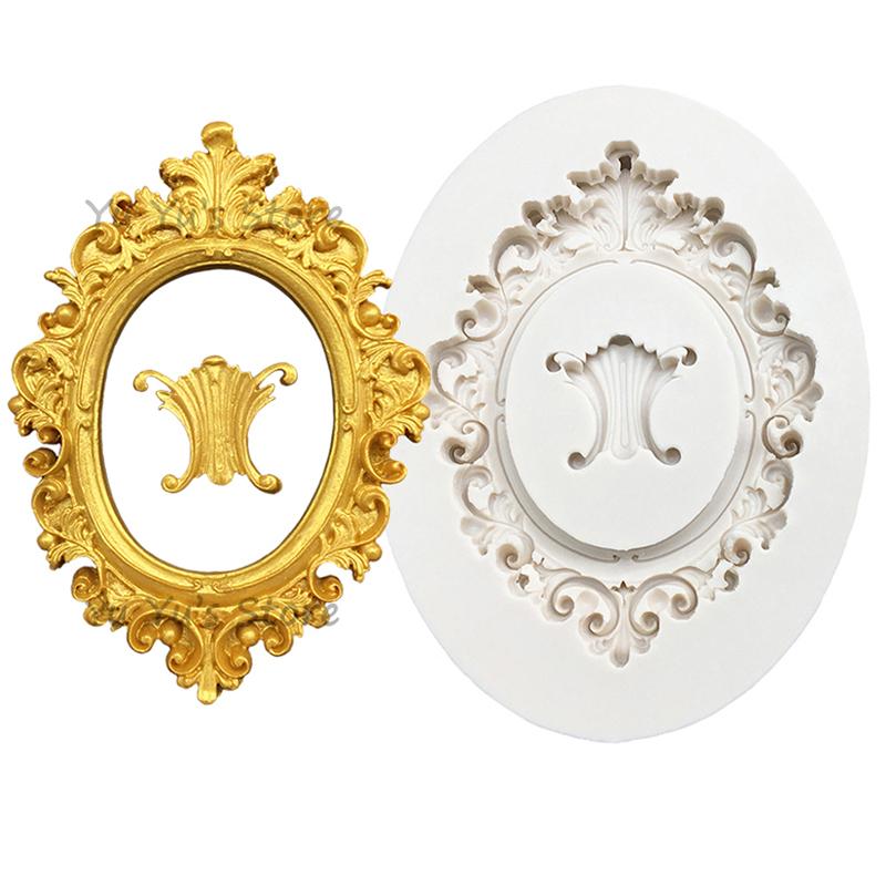

Po Frame Mirror Силиконовая форма Инструменты из смолы Сахарная поделка Форма для выпечки кексов Инструменты для украшения тортов из помадки