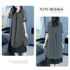 Abito Elegante di Alta Gamma Per la Mamma Completo in Chiffon Ampio Lady Nobile Collo Stile Etnico Vestito di Media Lunghezza