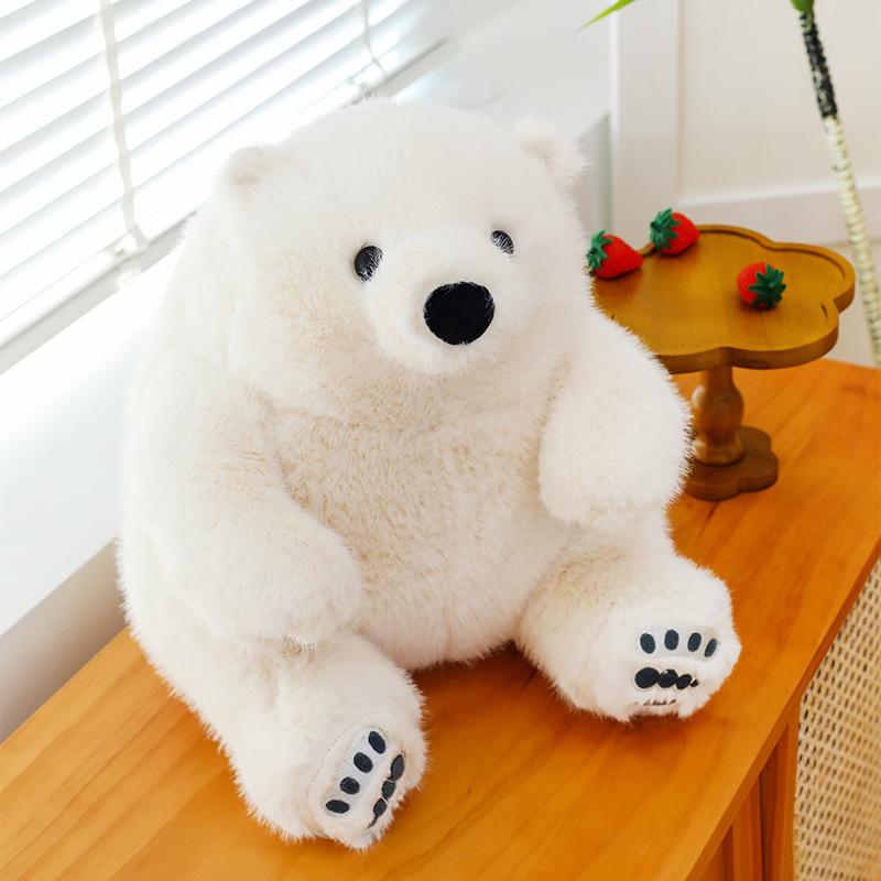 

Плюшевая игрушка белый медведь, кукла маленький белый медвежонок, подушка-игрушка, детская кукла, тряпичная кукла, подарок на день рождения, для девочки 35Cm [0.7kg]