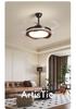 Walnut Wood Ceiling Fan with Silent Operation and Integrated Light - Chinese Style for Living Room, Bedroom, and Dining Room
