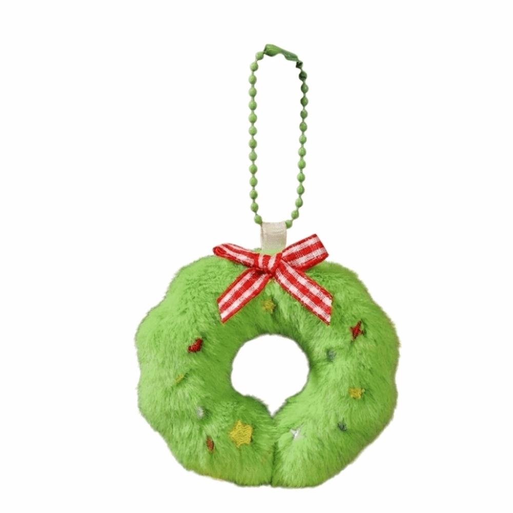 Cartoon Christmas Keychain Santa Claus Plush Keyring Fluzzy Christmas Tree Pendants  Festival