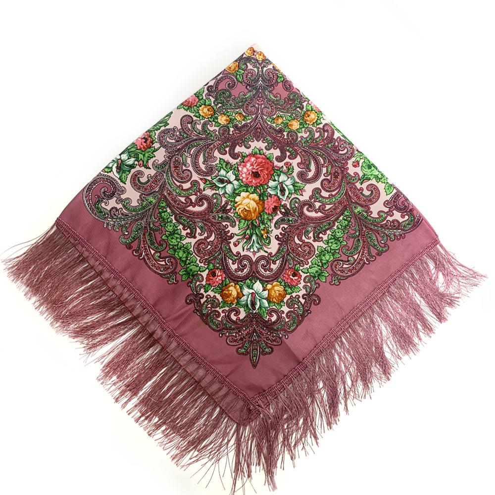 Damen Ethno-Print Warmer Schal Stola - Herbst/Winter Quadratisches Muslimisches Kopftuch