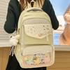 Schoolbag Japanese Two-dimensional Transparent Pain Bag High-value Ins College Style Plaid Middle School Student Multi-compartment Backpack