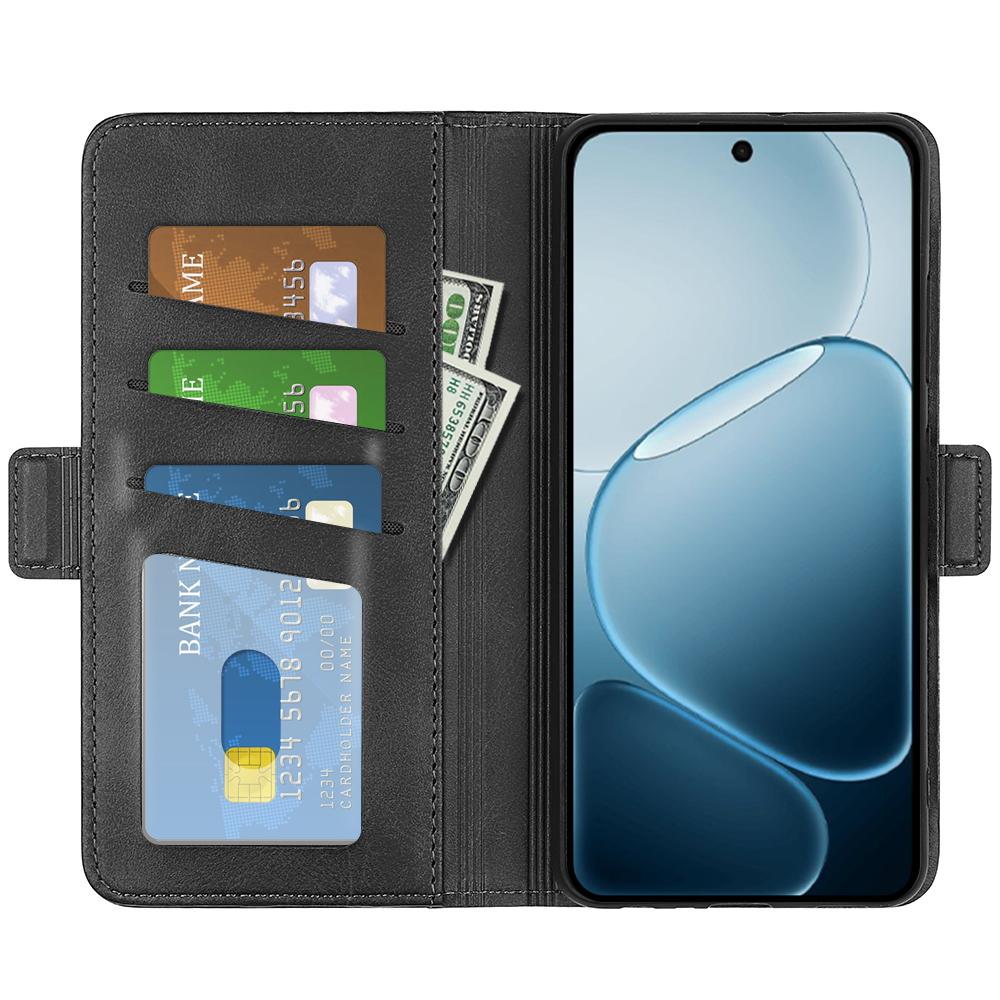 Für Oppo A6x 4G/A6x 5G Hülle Kalbsleder-Textur Brieftasche Handyhülle