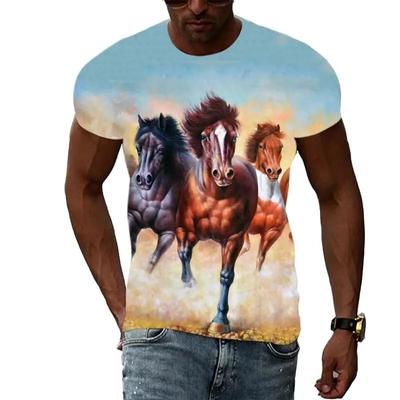 Sommer Mode Grafik Tier Pferd T Shirts Für Männer Casual 3D Druck T Hip Hop Harajuku Persönlichkeit Rundhals Kurzarm