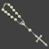 Imitation Pearl Religious Jewelry Set Sweater Chain Long Cross Pendant Necklace Devotional Vintage Style Christian Bracelet