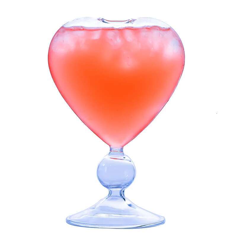 

Clear Love Heart Shaped Cocktail Glass For Women Wedding Party Glassware Drinks Wine Cup Cute Female Milky Tea Juice Bottle Jar 210ml