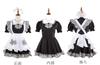 JUNDOMECY Cute Checkered Maid Plus Size Maid Short Black and Photo School Party Costume, High-Quality Set, Small, Cosplay, Sleeves, Ruffles, White,