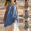 Vestidos Casuais de Manga Curta com Decote em V e Estampa Lisa para Verão e Primavera