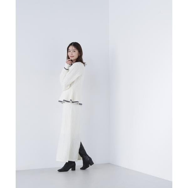 Natural Beauty Basics Peplum Cable Knit Set (White/M)