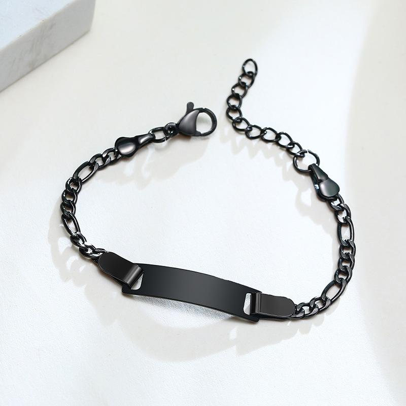 Titanium Steel 12+3cm Children Custom Engravable Statement Blank Bar Stainless Steel Adjustable Kids Bracelet Jewelry