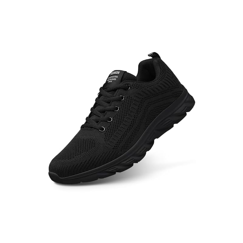 [gitzing] [Ultra-lightweight] Sneakers Running Shoes for Men and Women, Walking, Jogging, Athletic Shoes, Black, 26.5 cm