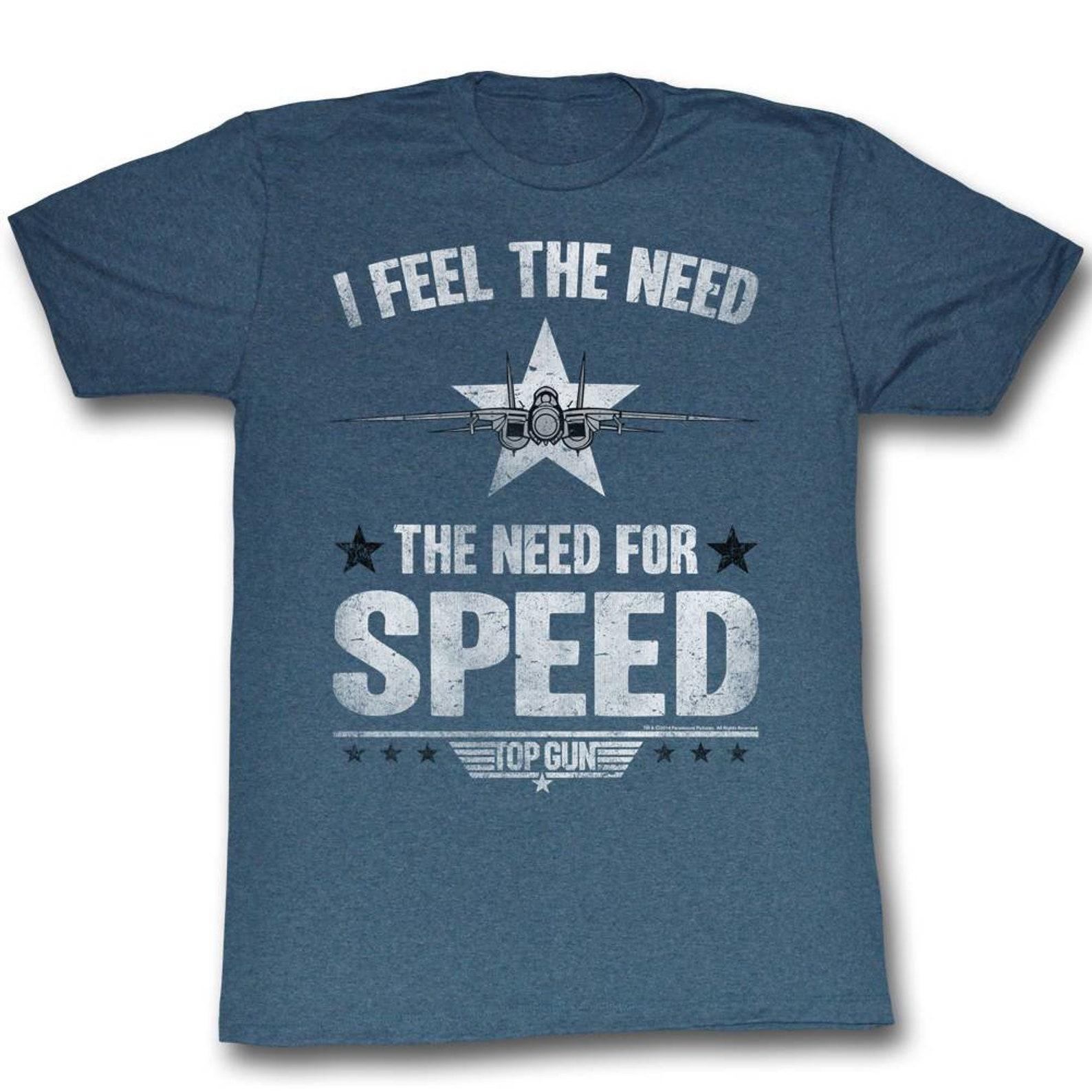 Top Gun Need For Speed Navy Heather Adult T-Shirt S