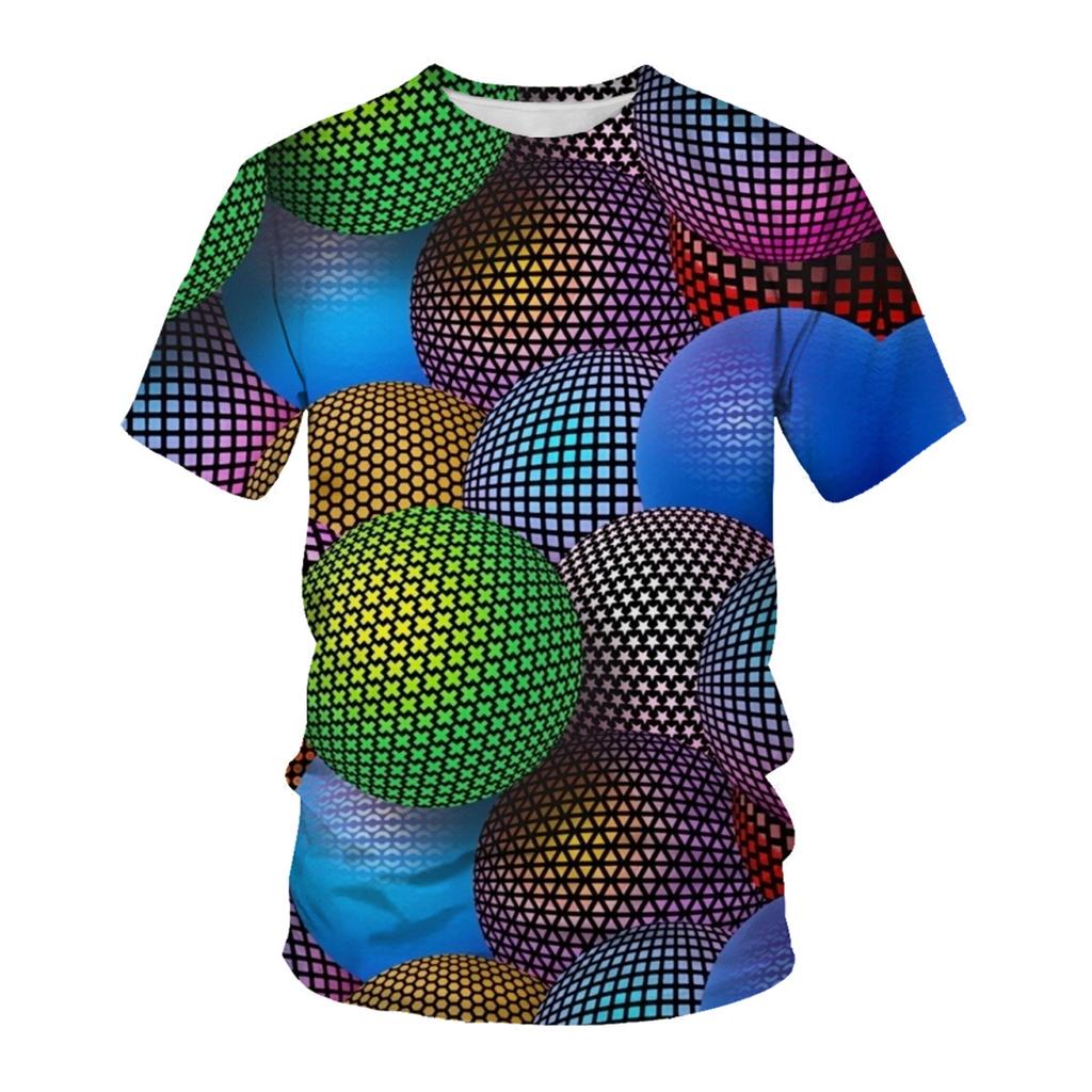 Summer Men's 3D Printed Crew Neck T-Shirt Fashion Versatile Trend Casual Breathable