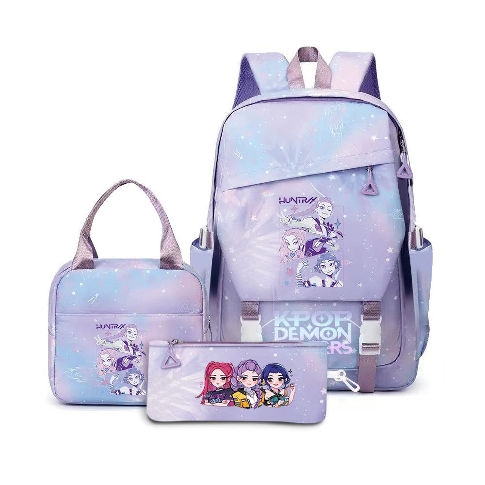 Kpop Demon Hunters, Elementary School Bag, Children'S Backpack, Lunch Bag, Pencil Bag, Three-Piece Set, Student Backpack