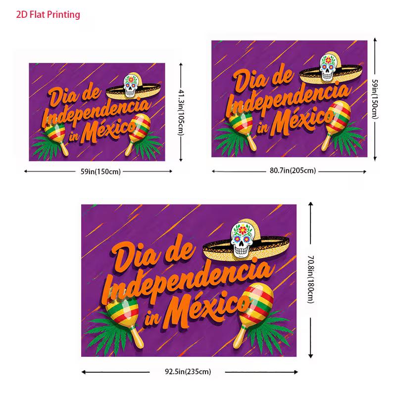 2D Sugar Skull and Maraca Backdrop for Mexico Independence Celebration